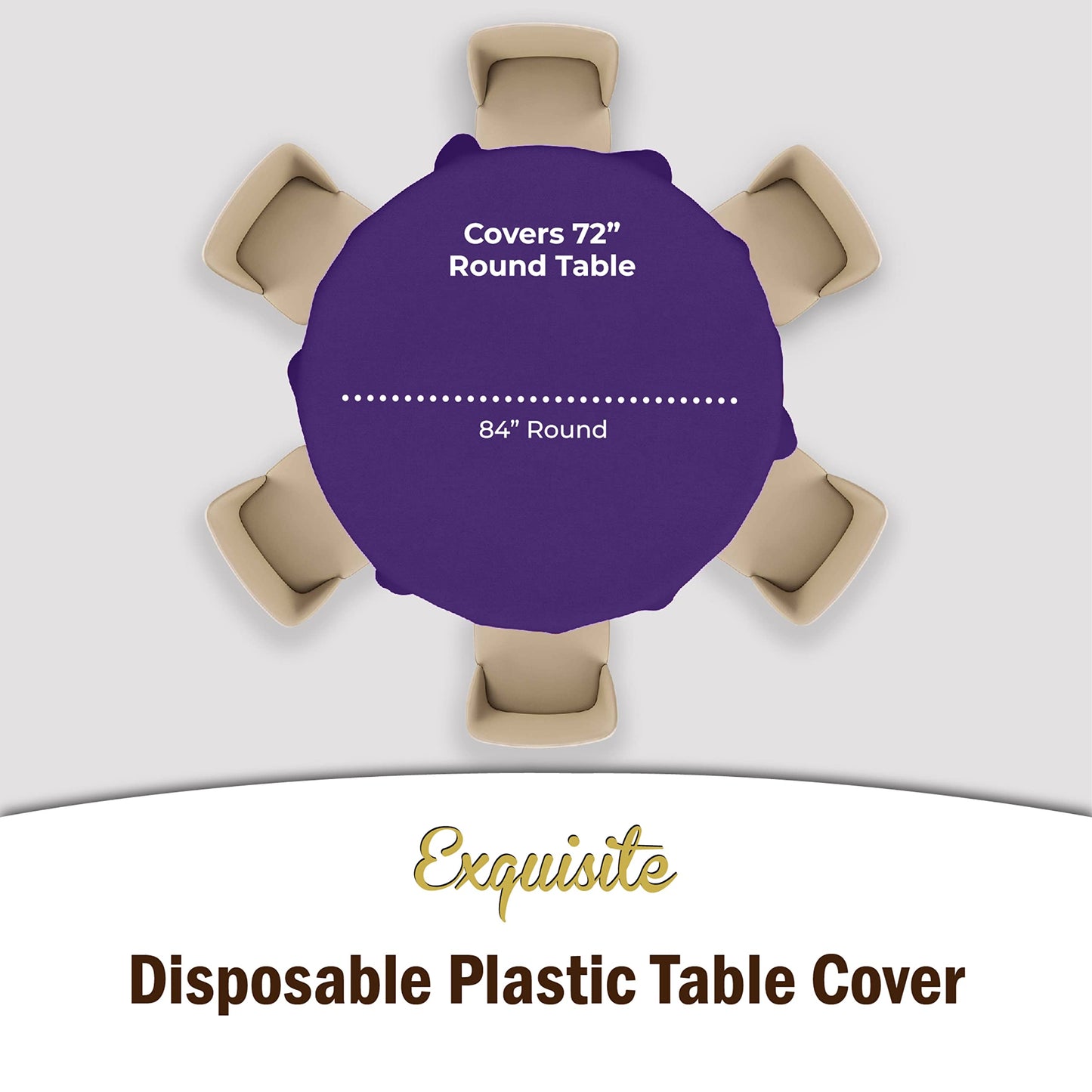 Round Purple Table Cover | Case of 48