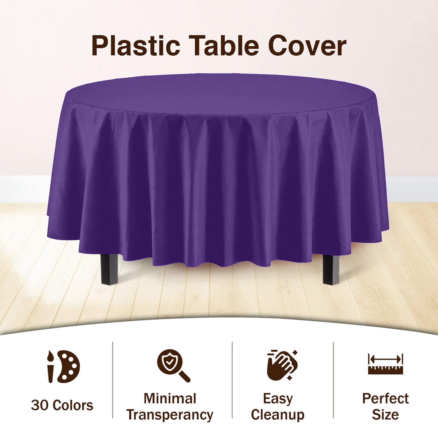 Round Purple Table Cover | Case of 48