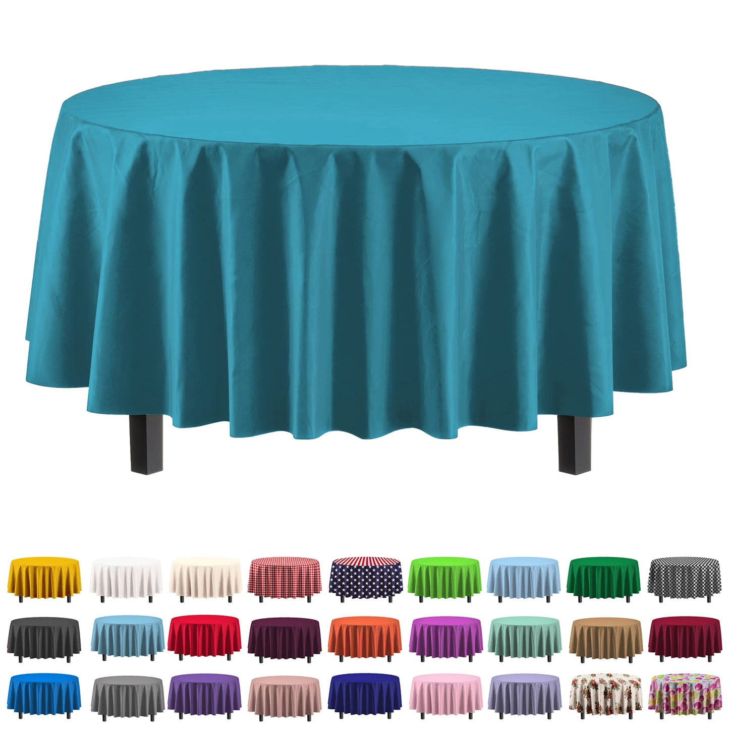 Round Turquoise Table Cover | Case of 48