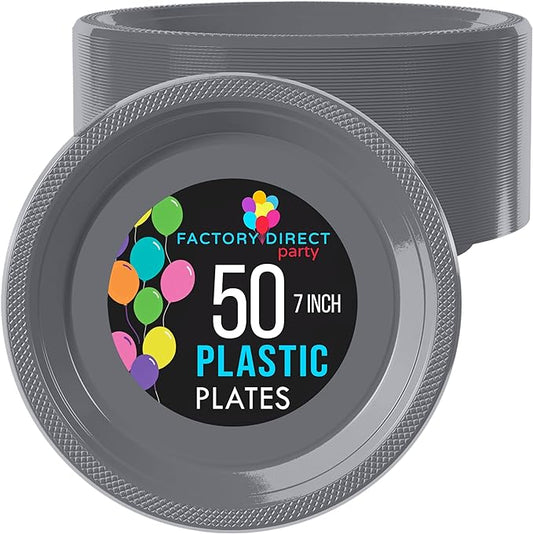 7 In. Silver Plastic Plates | Case of 600