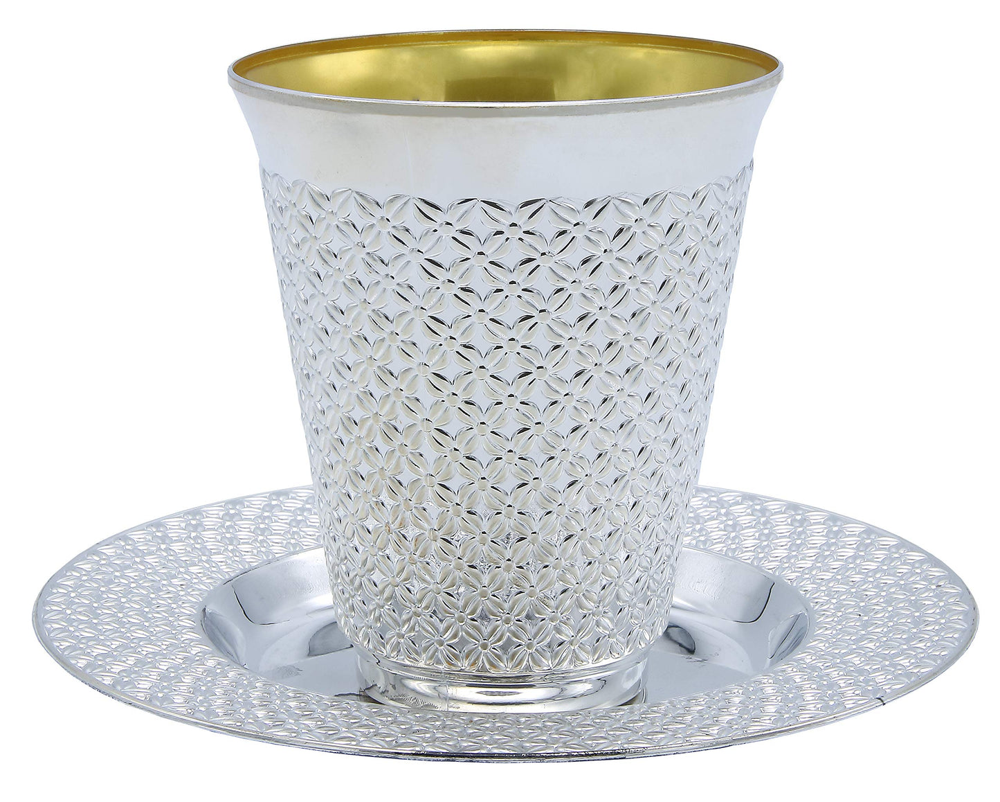 5.5 Oz. Silver Becher Kiddush Cup & Plates Set | 300 Pack