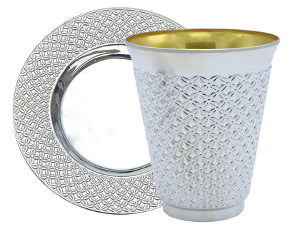 5.5 Oz. Silver Becher Kiddush Cup & Plates Set | 300 Pack