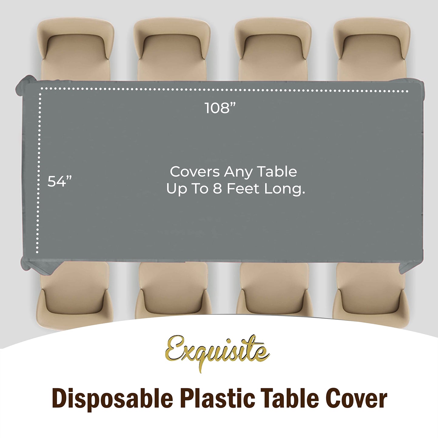 Silver Plastic Table Cover | Case of 48