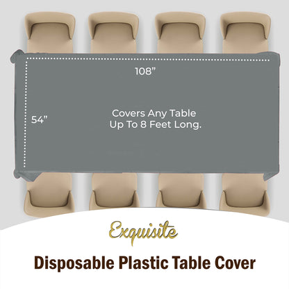 Silver Plastic Table Cover | Case of 48