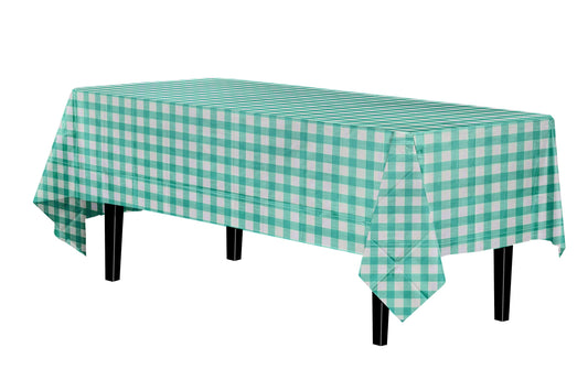 Teal Gingham Table Cover | Case of 48