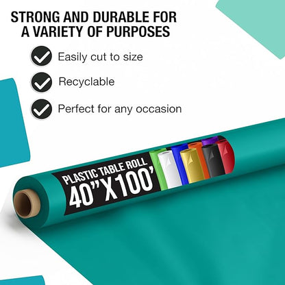 40 In. x 100 Ft. Teal Table Roll | Case of 6