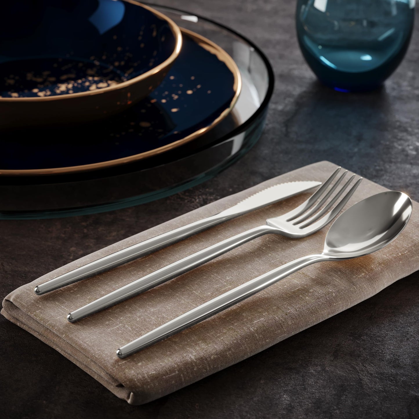 Trendables Gloss Silver Plastic Forks - 120 Ct.