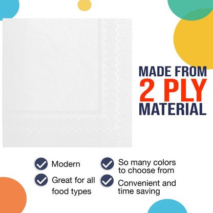 White Beverage Napkins -100 Ct..