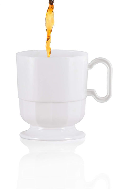 White Glazed Coffee Cup w/ Handle (8)