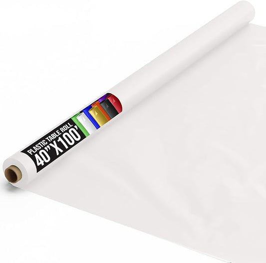 40 In. x 100 Ft. White Table Roll | Case of 6