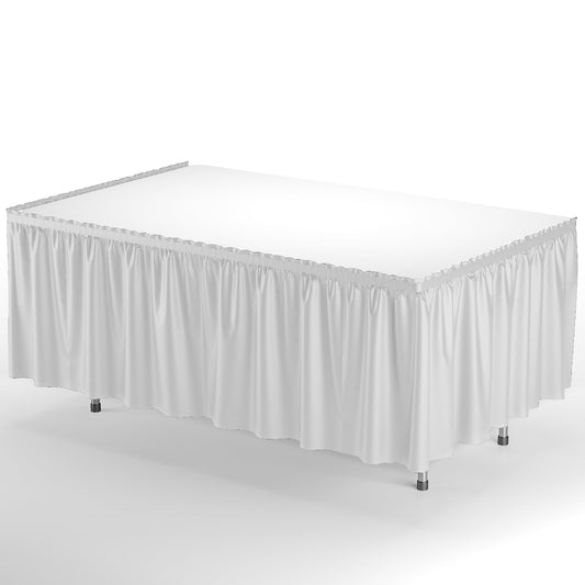 White Plastic Table Skirt | Case of 48