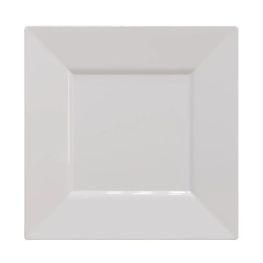 8 In. White Square Plastic Plates | 120 Count