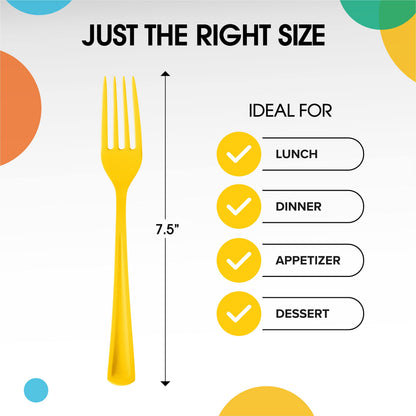 Heavy Duty Yellow Plastic Forks - 50 Ct.