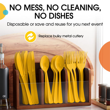 Heavy Duty Yellow Plastic Forks - 50 Ct.