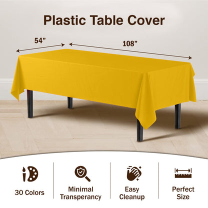 Yellow Plastic Table Cover | Case of 48