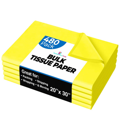 20 In. x 30 In. Yellow Tissue Paper | 480 Sheets