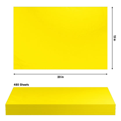 20 In. x 30 In. Yellow Tissue Paper | 480 Sheets